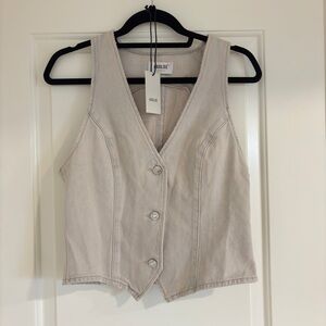 REVOLVE AGOLDE Light Gray Denim Heller Vest Top Size M